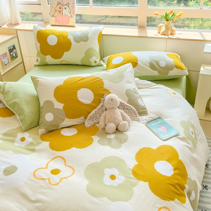 91家纺网 家纺一手货源 找家纺 麦田家纺 2025新款花卉全棉印花四件套系列 玛奇朵