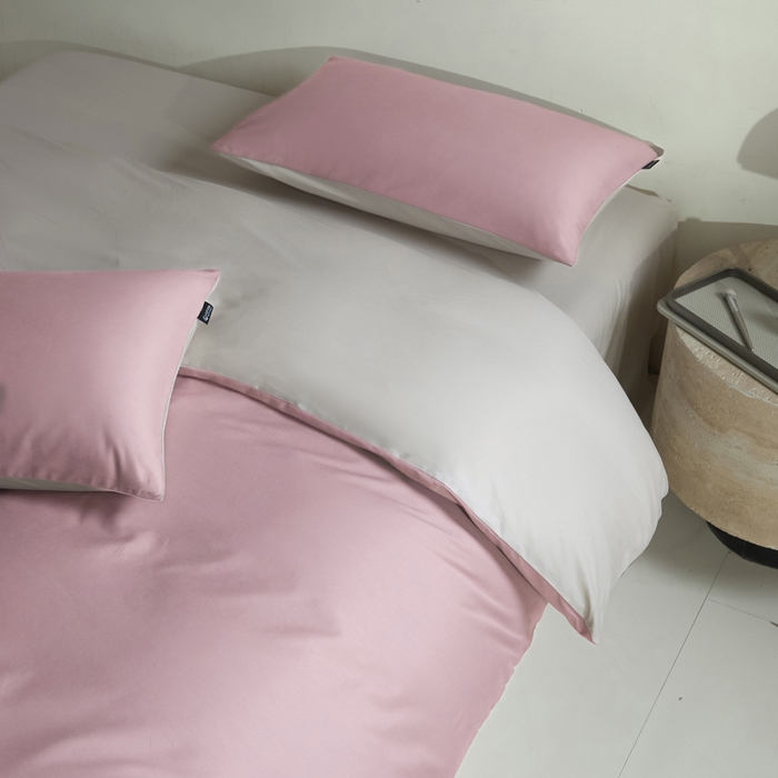 91家纺网 家纺一手货源 找家纺 麦田家纺 2025新款A类全棉13372纯色四件套 浅灰咖芋紫