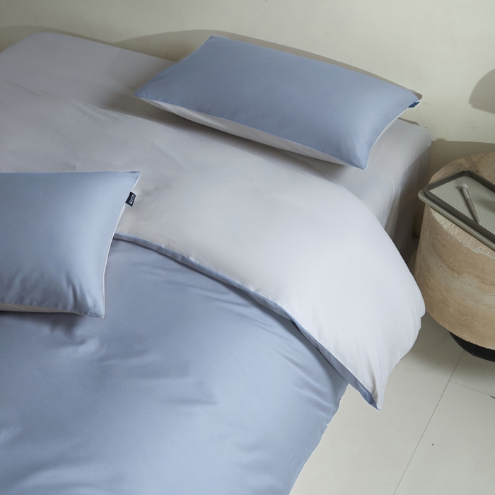 91家纺网 家纺一手货源 找家纺 麦田家纺 2025新款A类全棉13372纯色四件套 深灰罗尼蓝