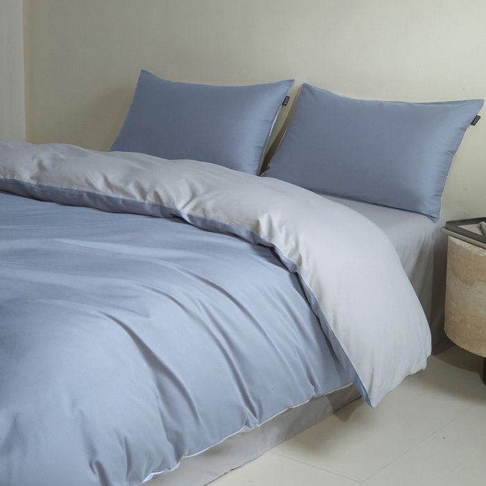 91家纺网 家纺一手货源 找家纺 麦田家纺 2025新款A类全棉13372纯色四件套 深灰罗尼蓝