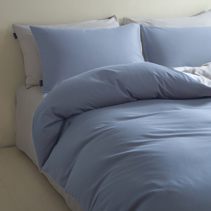 91家纺网 家纺一手货源 找家纺 麦田家纺 2025新款A类全棉13372纯色四件套 深灰罗尼蓝