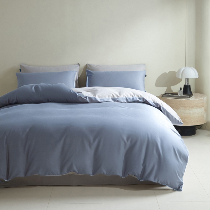 91家纺网 家纺一手货源 找家纺 麦田家纺 2025新款A类全棉13372纯色四件套 深灰罗尼蓝