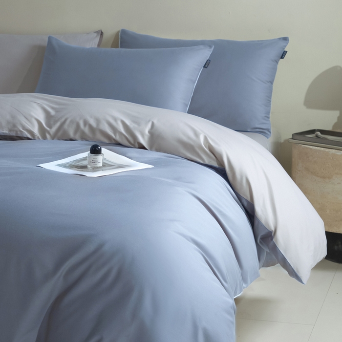 91家纺网 家纺一手货源 找家纺 麦田家纺 2025新款A类全棉13372纯色四件套 深灰罗尼蓝