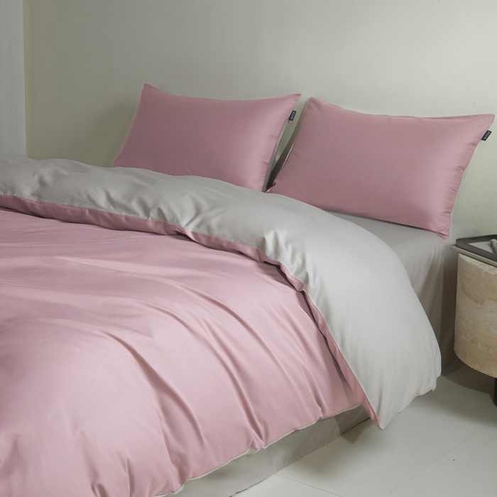 91家纺网 家纺一手货源 找家纺 麦田家纺 2025新款A类全棉13372纯色四件套 浅灰咖芋紫