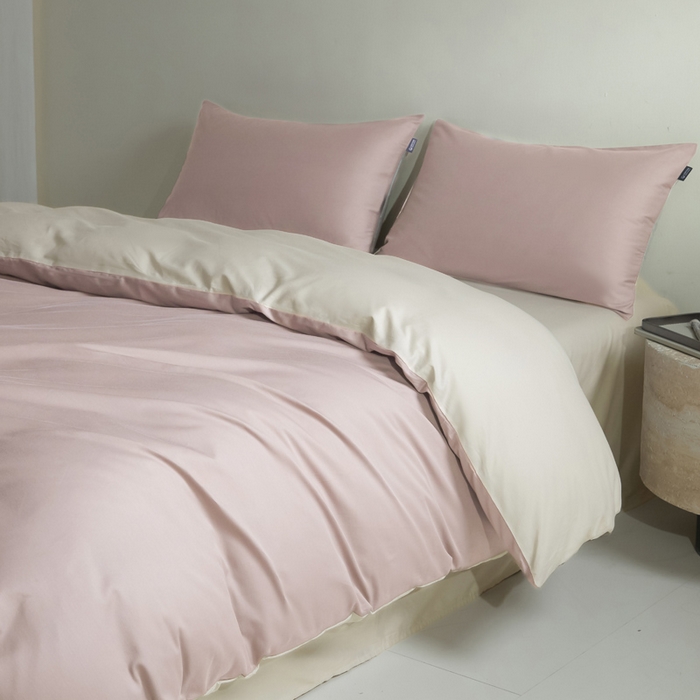 91家纺网 家纺一手货源 找家纺 麦田家纺 2025新款A类全棉13372纯色四件套 裸粉奶昔白