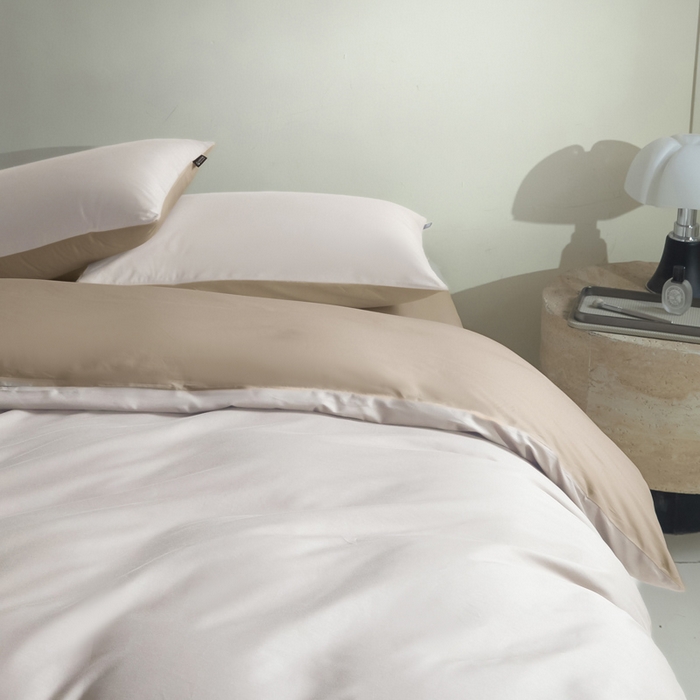 91家纺网 家纺一手货源 找家纺 麦田家纺 2025新款A类全棉13372纯色四件套 浅米卡其棕