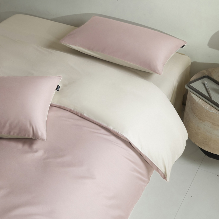 91家纺网 家纺一手货源 找家纺 麦田家纺 2025新款A类全棉13372纯色四件套 裸粉奶昔白