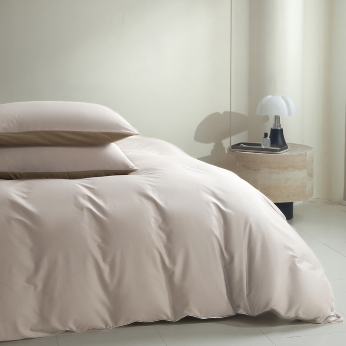 91家纺网 家纺一手货源 找家纺 麦田家纺 2025新款A类全棉13372纯色四件套 浅米卡其棕