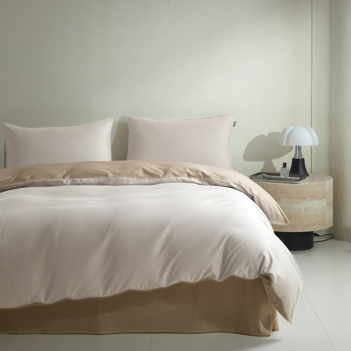 91家纺网 家纺一手货源 找家纺 麦田家纺 2025新款A类全棉13372纯色四件套 浅米卡其棕