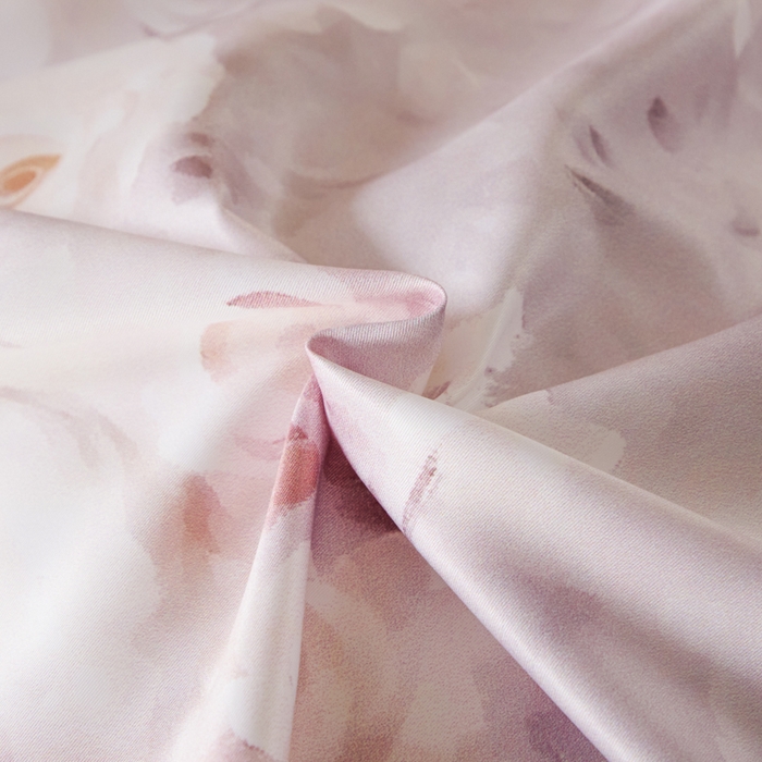 91家纺网 家纺一手货源 找家纺 麦田家纺 2025新款A类冰丝天丝玉锦缎印花四件套 梦丽雅仙豆沙