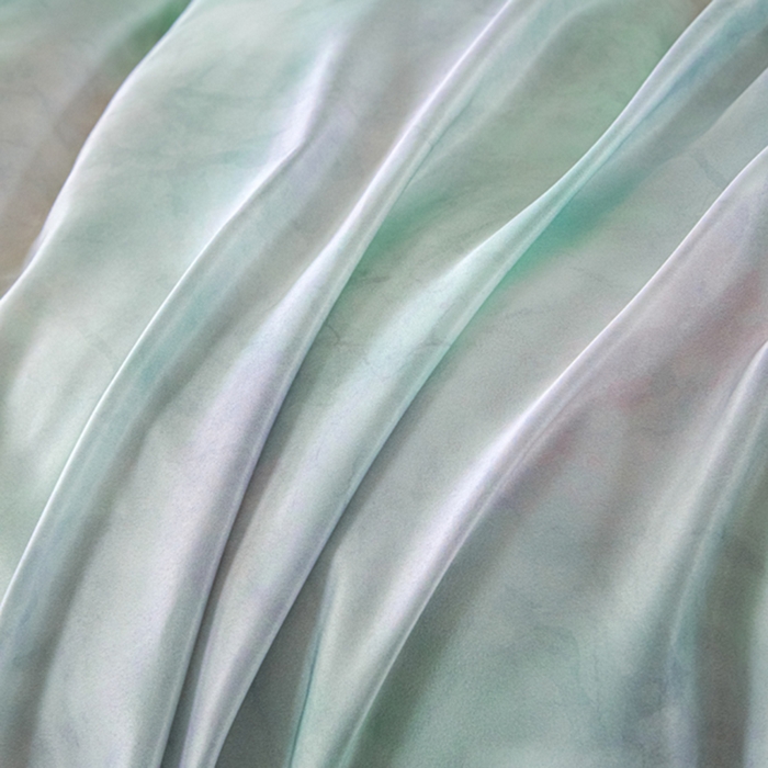 91家纺网 家纺一手货源 找家纺 麦田家纺 2025新款A类冰丝天丝玉锦缎印花四件套 华尔兹-烟青