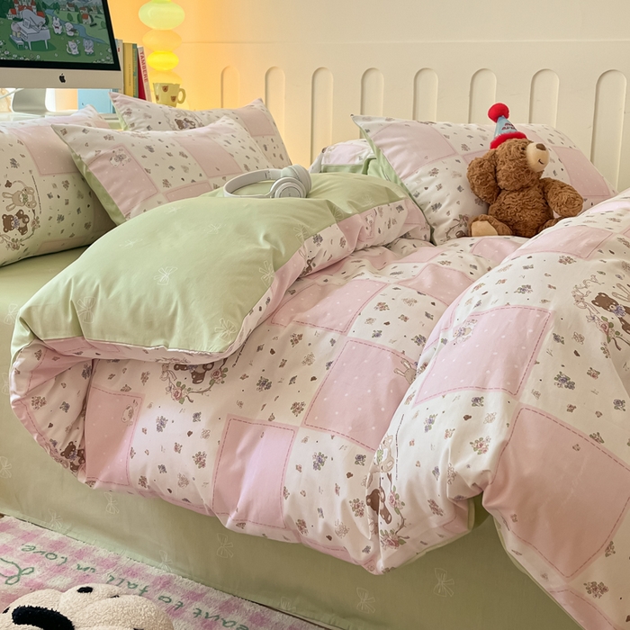 91家纺网 家纺一手货源 找家纺 麦田家纺 2025新款花卉全棉印花四件套系列 如梦时光