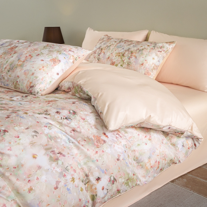 91家纺网 家纺一手货源 找家纺 麦田家纺 2025新款A类冰丝天丝玉锦缎印花四件套 千与千寻-玉