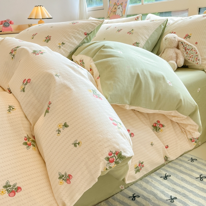 麦田家纺 2025新款花卉全棉印花四件套系列 小岛来信