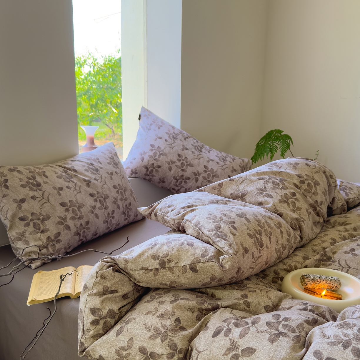 91家纺网 家纺一手货源 找家纺 （总）竹合家纺 2025新款爆款加厚高克重提花皱皱复古风四件套