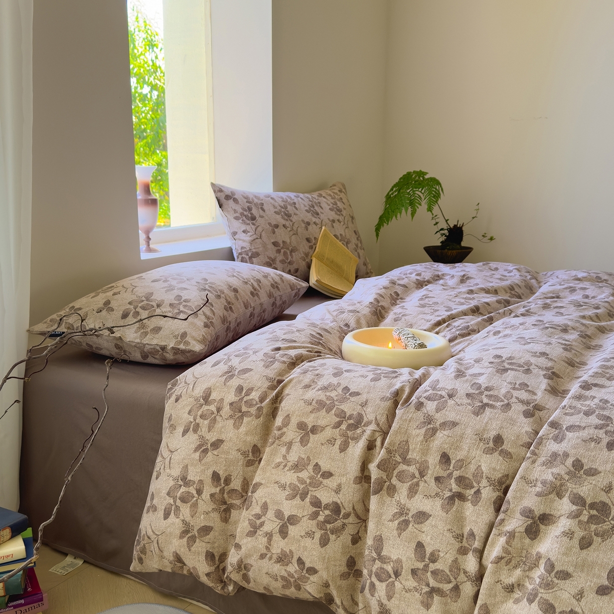 91家纺网 家纺一手货源 找家纺 （总）竹合家纺 2025新款爆款加厚高克重提花皱皱复古风四件套