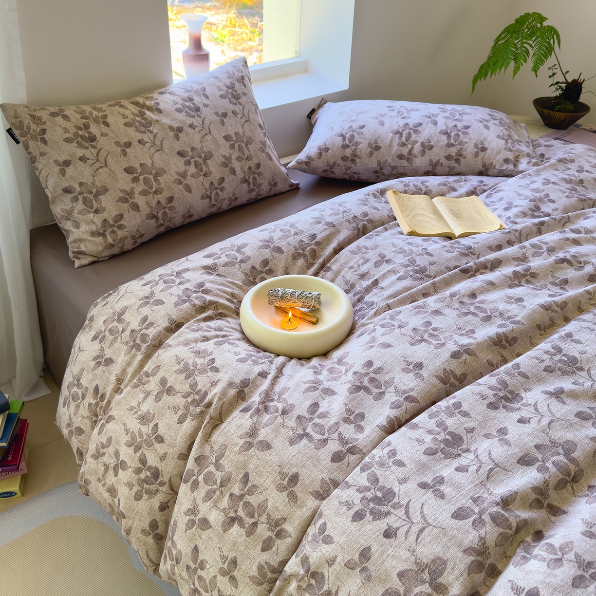 91家纺网 家纺一手货源 找家纺 （总）竹合家纺 2025新款爆款加厚高克重提花皱皱复古风四件套