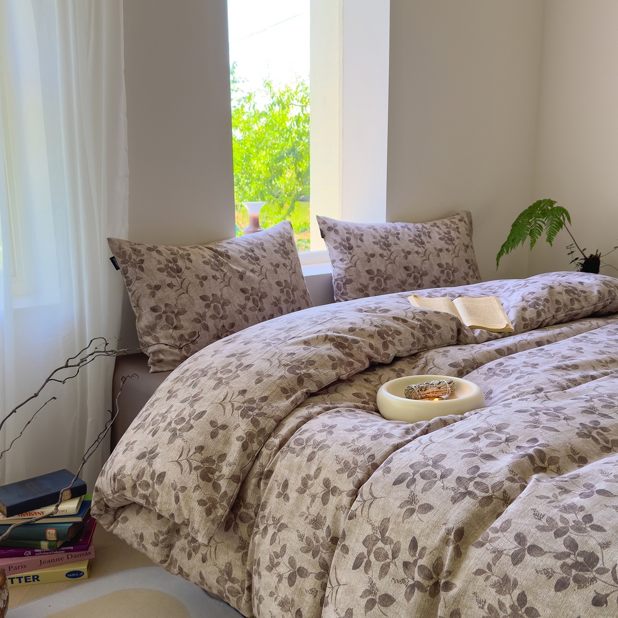 91家纺网 家纺一手货源 找家纺 （总）竹合家纺 2025新款爆款加厚高克重提花皱皱复古风四件套