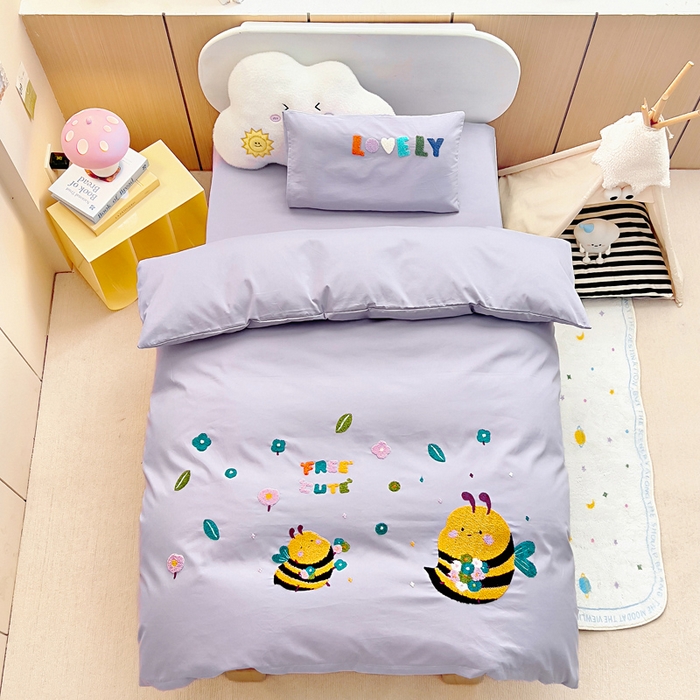 91家纺网 家纺一手货源 找家纺 （总）梵赫2025新款全棉A类5050磨毛卡通毛巾绣婴童套件幼儿园三件套