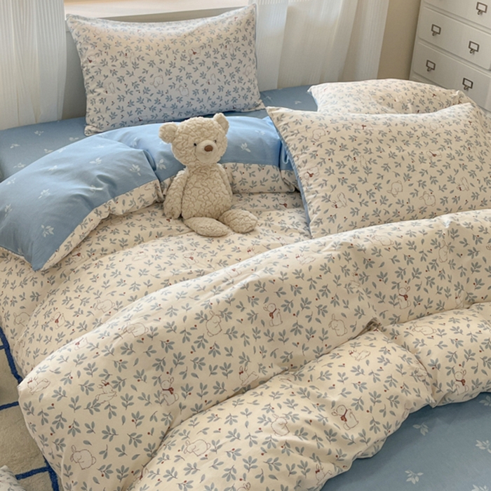 91家纺网 家纺一手货源 找家纺 麦田家纺 2025新款花卉全棉印花四件套系列 云海茫茫