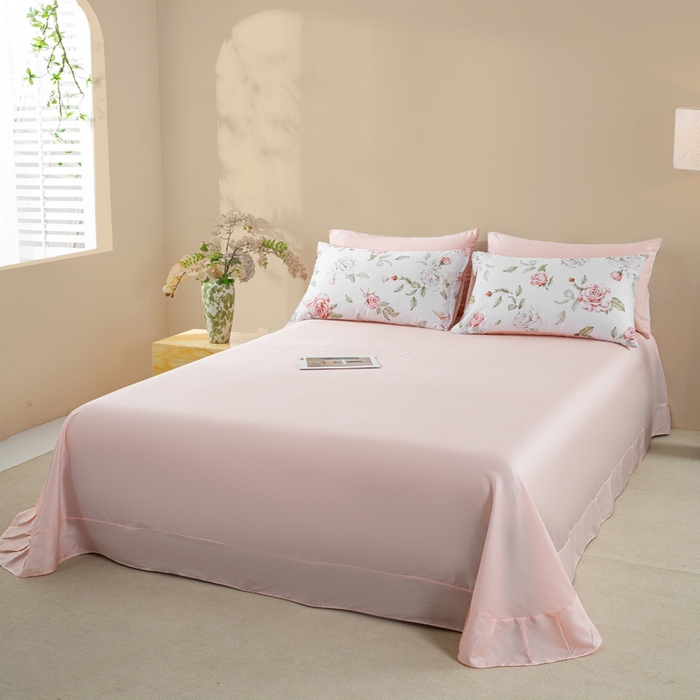 91家纺网 家纺一手货源 找家纺 麦田家纺 2025新款50S莱赛尔天丝印花四件套 幽兰