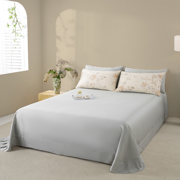 91家纺网 家纺一手货源 找家纺 麦田家纺 2025新款50S莱赛尔天丝印花四件套 妍艺