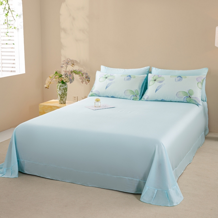 91家纺网 家纺一手货源 找家纺 麦田家纺 2025新款50S莱赛尔天丝印花四件套 微遥