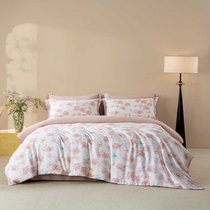 91家纺网 家纺一手货源 找家纺 （总）麦田家纺 2025新款50S莱赛尔天丝印花四件套