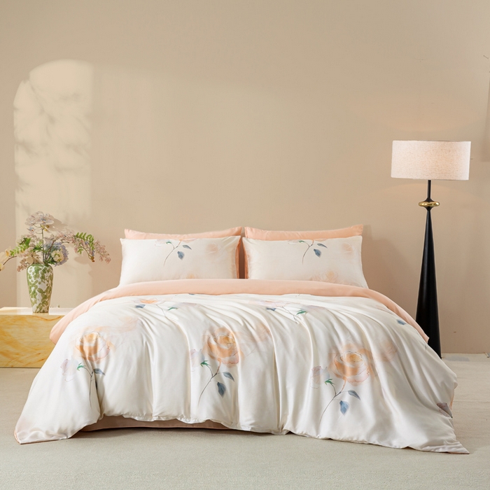 91家纺网 家纺一手货源 找家纺 （总）麦田家纺 2025新款50S莱赛尔天丝印花四件套