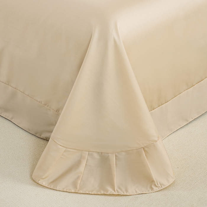 91家纺网 家纺一手货源 找家纺 麦田家纺 2025新款50S莱赛尔天丝印花四件套 洛思-黄