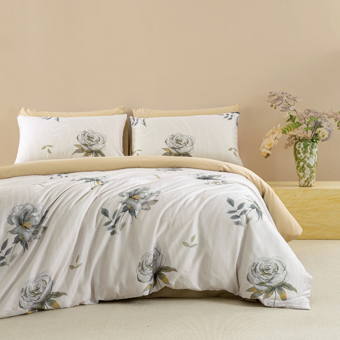 91家纺网 家纺一手货源 找家纺 麦田家纺 2025新款50S莱赛尔天丝印花四件套 烟雨江南