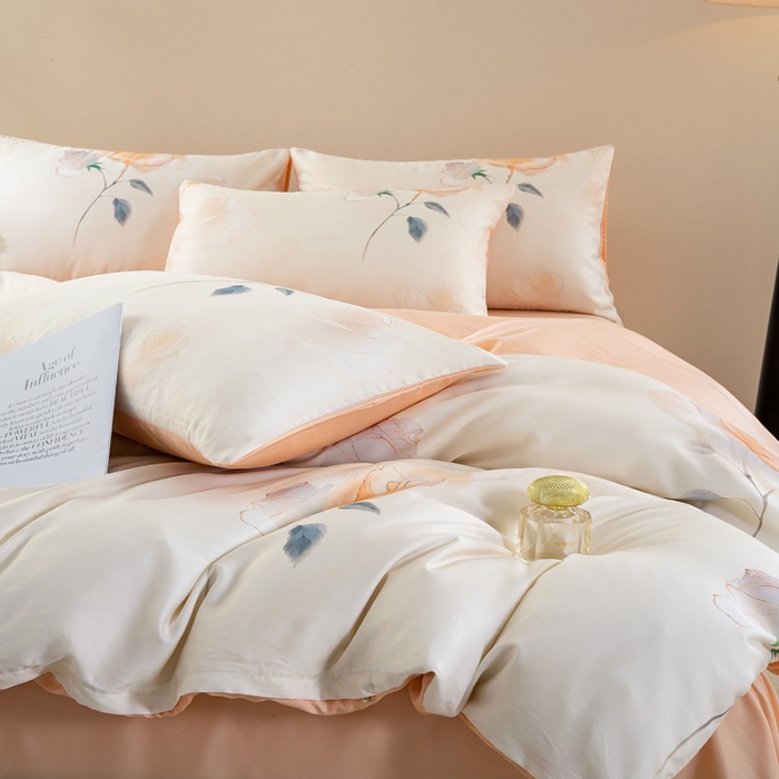 91家纺网 家纺一手货源 找家纺 麦田家纺 2025新款50S莱赛尔天丝印花四件套 绮梦-玉