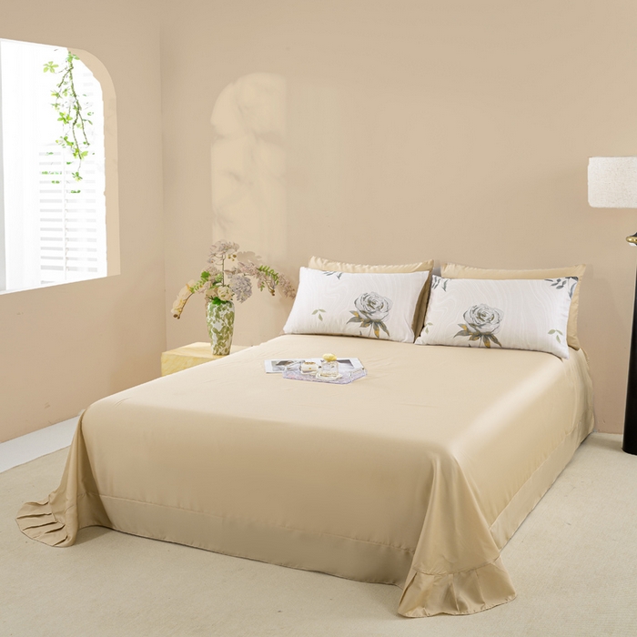 91家纺网 家纺一手货源 找家纺 麦田家纺 2025新款50S莱赛尔天丝印花四件套 烟雨江南