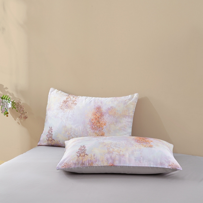 91家纺网 家纺一手货源 找家纺 麦田家纺 2025新款50S莱赛尔天丝印花四件套 幸福里