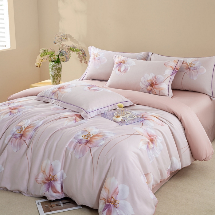 91家纺网 家纺一手货源 找家纺 麦田家纺 2025新款50S莱赛尔天丝印花四件套 古韵流香