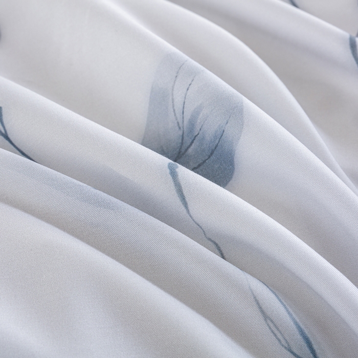 91家纺网 家纺一手货源 找家纺 麦田家纺 2025新款50S莱赛尔天丝印花四件套 静谧-灰