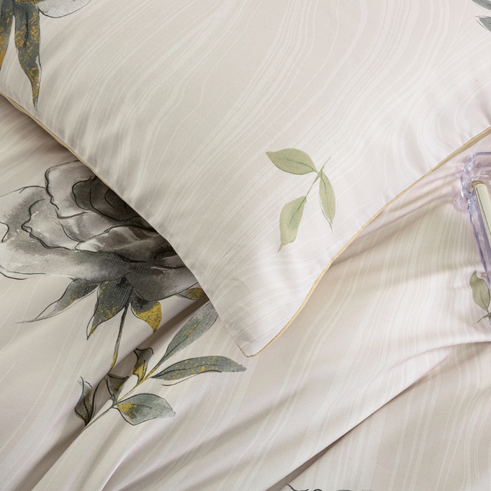 91家纺网 家纺一手货源 找家纺 麦田家纺 2025新款50S莱赛尔天丝印花四件套 烟雨江南