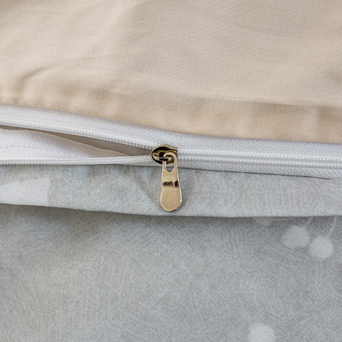 91家纺网 家纺一手货源 找家纺 麦田家纺 2025新款50S莱赛尔天丝印花四件套 叶影-灰