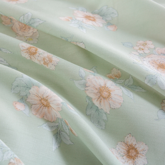 91家纺网 家纺一手货源 找家纺 麦田家纺 2025新款50S莱赛尔天丝印花四件套 雾里看花