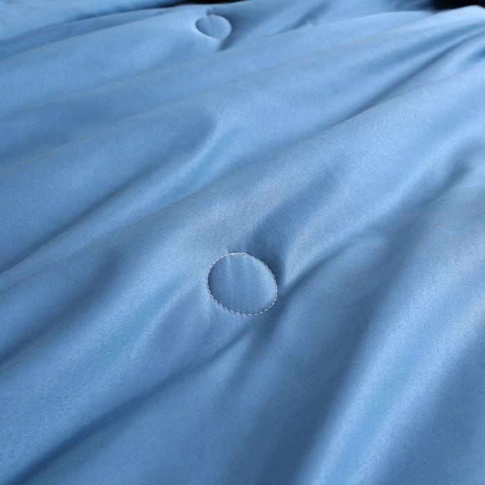 91家纺网 家纺一手货源 找家纺 麦田家纺 2025新款双拼麻绳水洗真丝冰丝夏被 宾利蓝+灰