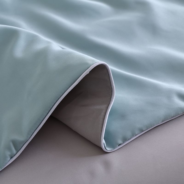 91家纺网 家纺一手货源 找家纺 麦田家纺 2025新款双拼麻绳水洗真丝冰丝夏被 香槟兰+灰