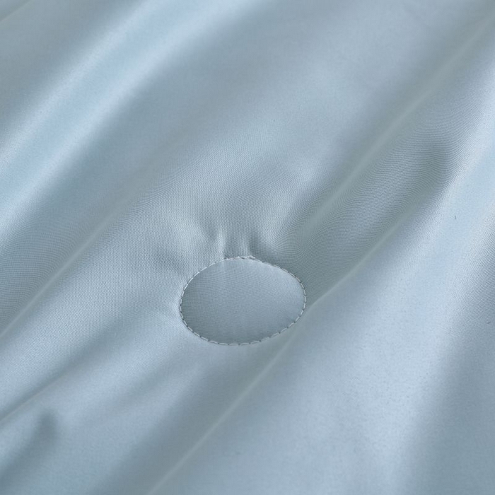 91家纺网 家纺一手货源 找家纺 麦田家纺 2025新款双拼麻绳水洗真丝冰丝夏被 香槟兰+灰