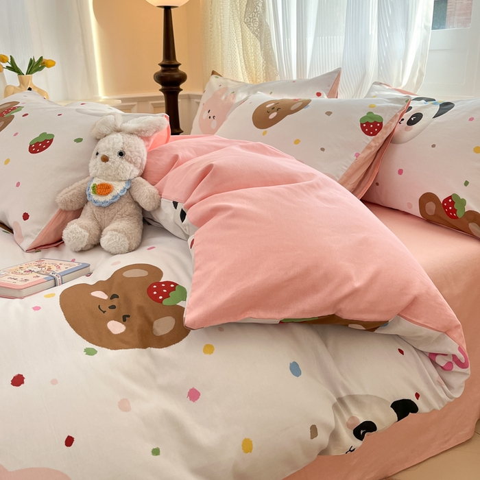 91家纺网 家纺一手货源 找家纺 麦田家纺 2025新款花卉全棉印花四件套系列 奇妙庄园