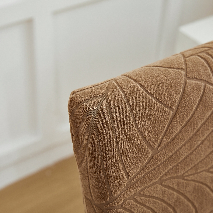 91家纺网 家纺一手货源 找家纺 飞翔家纺 2023新款防泼水大树叶椅套 卡其色