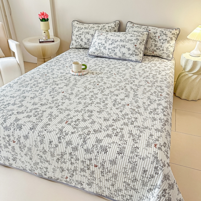 91家纺网 家纺一手货源 找家纺 （总）麦田家纺 2025新款针织棉双层纱印花双面床盖