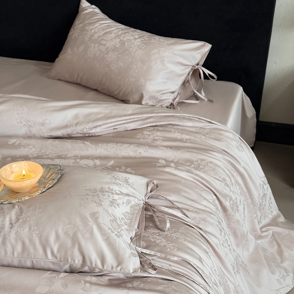 鹿班家居 2025新款秋冬款100S长绒棉精美提花系列四件套-春和景明 粉色（标准会员-20元）