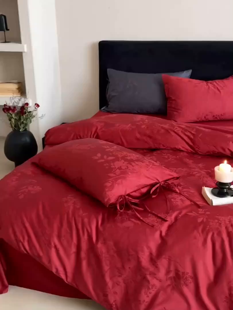 91家纺网 家纺一手货源 找家纺 （总）鹿班家居 2025新款秋冬款100S长绒棉精美提花系列四件套-春和景明（标准会员-20元）