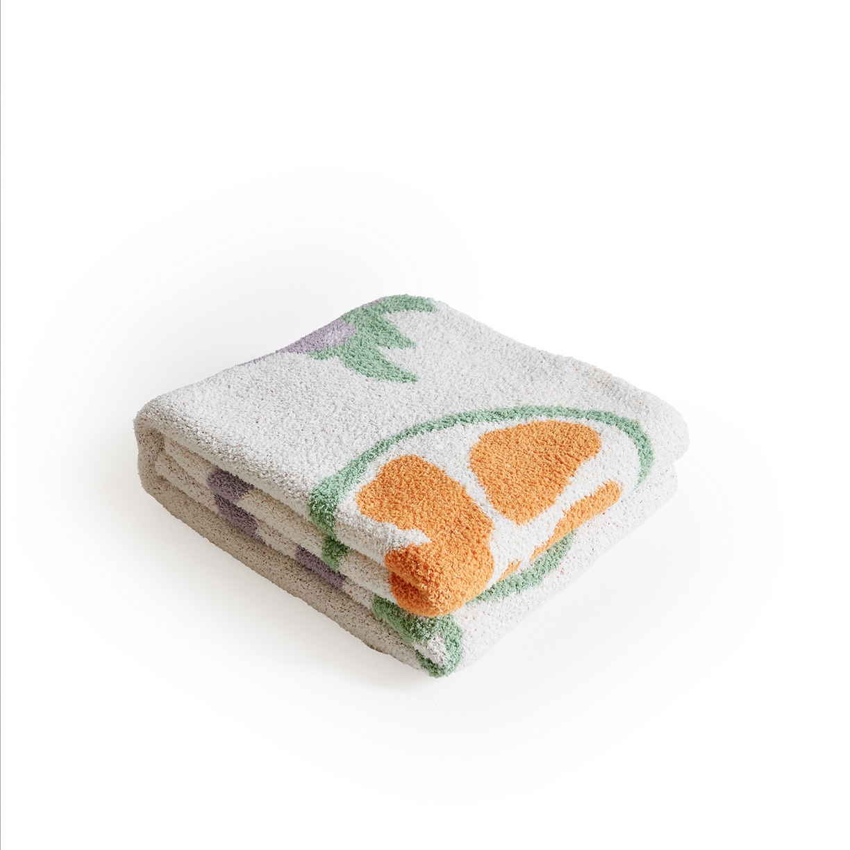 91家纺网 家纺一手货源 找家纺 暖绵绵家纺 2025新款A类半边绒清新水果盖毯-夏维希 夏维希-紫色