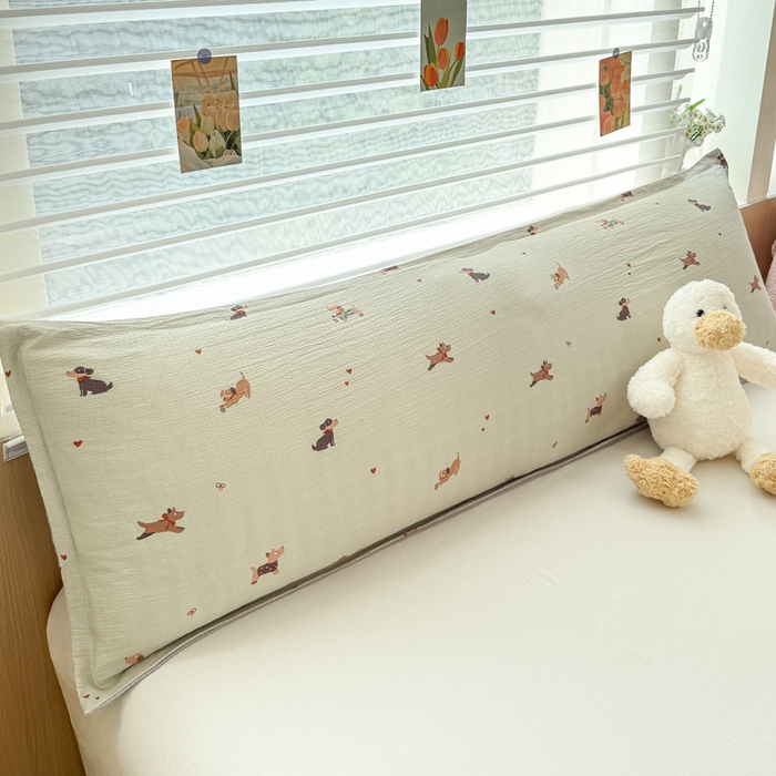 91家纺网 家纺一手货源 找家纺 （总）麦田家纺 2025新款云感木棉皱皱双层纱长枕