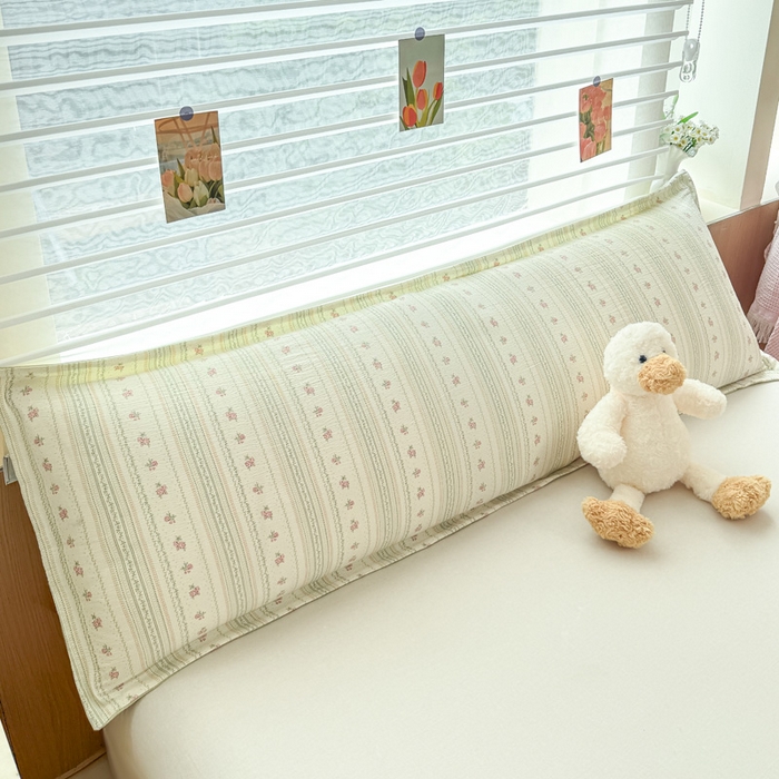 91家纺网 家纺一手货源 找家纺 （总）麦田家纺 2025新款云感木棉皱皱双层纱长枕